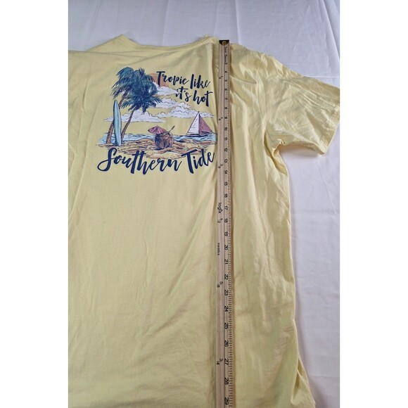 Southern Tide Unisex Adult Size Large Yellow Short Sleeve Shirt - Picture 5 of 7
